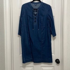 J. Jill, demin dress, 3/4 sleeve, medium petite‎